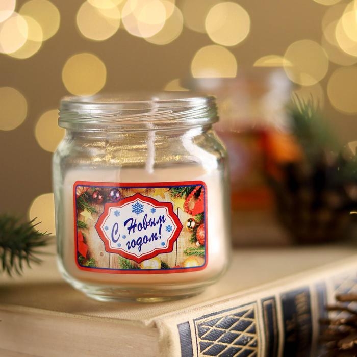 Ароматическая свеча в банке  Ароматическая свеча в банке "Французская ваниль", 6,4х6 см