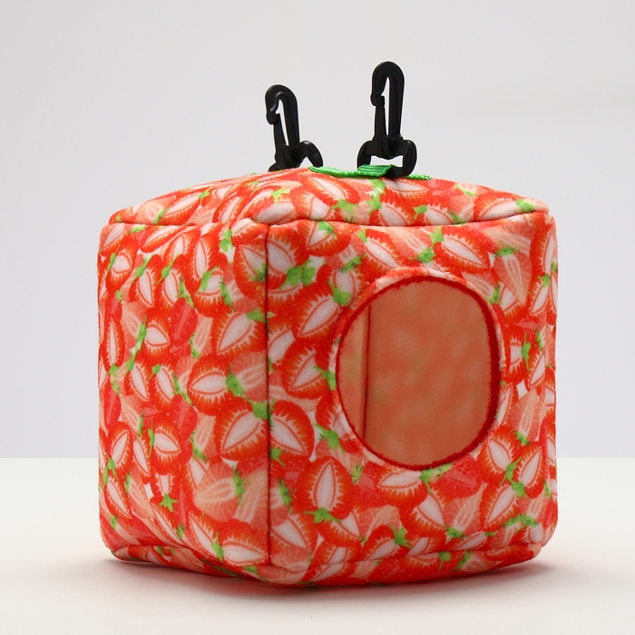 Подвесной домик-кубик Подвесной домик-кубик "Клубничка", 17 х 17 х17 см