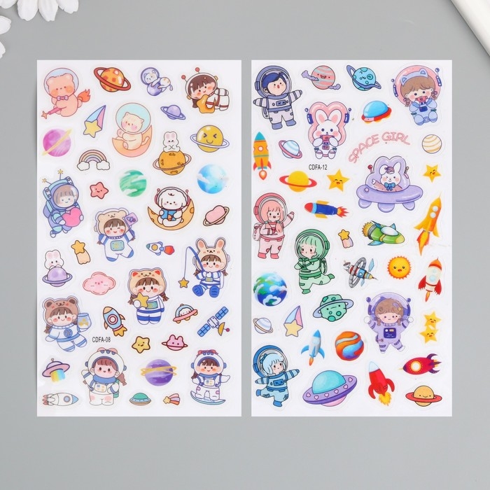 Наклейка пластик Наклейка пластик "Малыши в космосе" МИКС 10х21,5 см