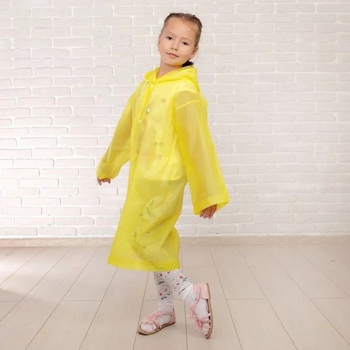 Дождевик детский однотонный прозрачный, рост 120-160 см, цвет МИКС Дождевик детский однотонный прозрачный, рост 120-160 см, цвет МИКС