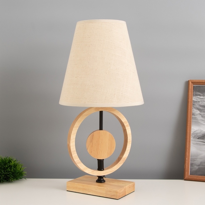 Лампа настольная Лампа настольная "Конье" 1х40Вт Е27 светлое дерево 11,5х11,5х27см