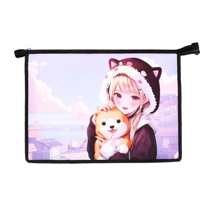 Папка для тетрадей А4, 325 х 230 х 55 мм, молния сверху, пластиковая, ПМ-А4-29 Calligrata  Папка для тетрадей А4, 325 х 230 х 55 мм, молния сверху, пластиковая, ПМ-А4-29 Calligrata "Корея"