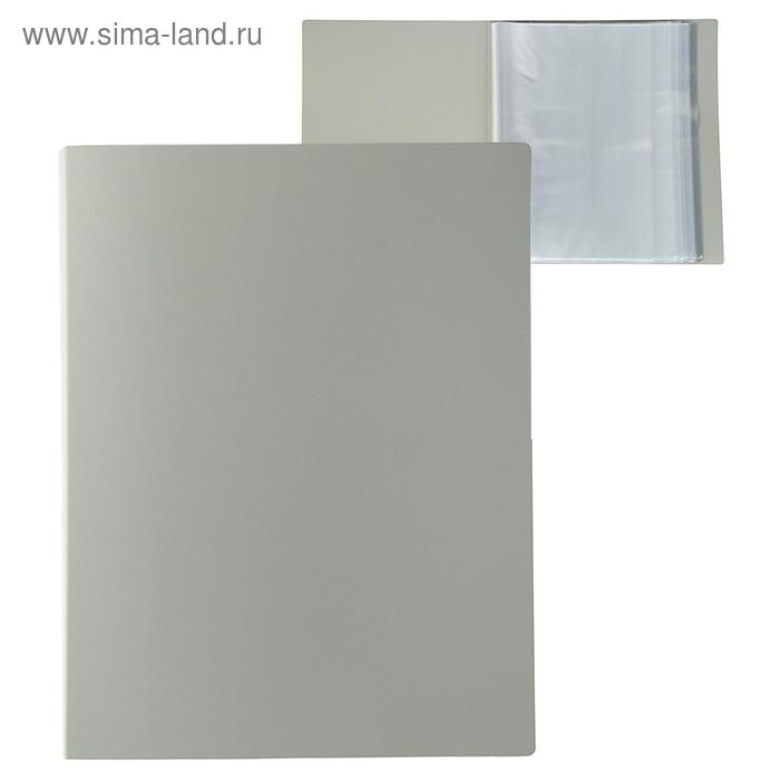 Папка с 80 вкладышами А4, 700 мкм, Calligrata, текстура Папка с 80 вкладышами А4, 700 мкм, Calligrata, текстура "песок", серая