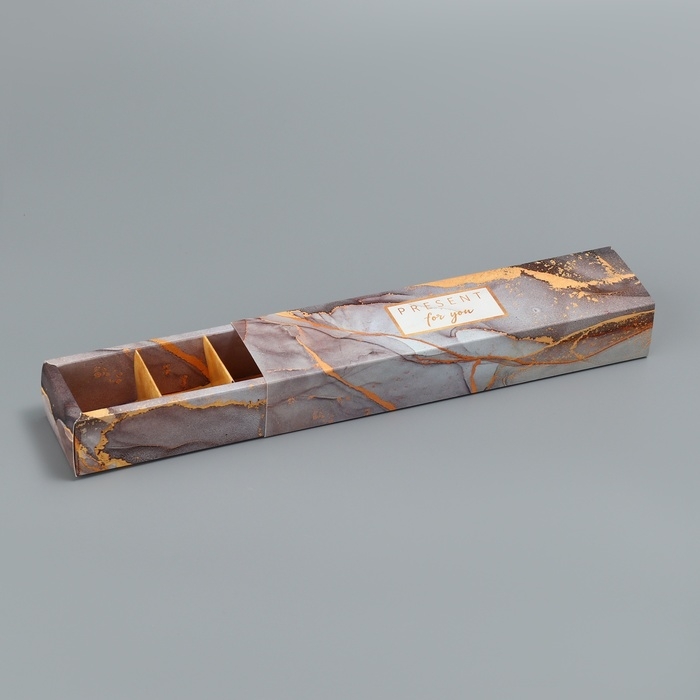 Коробка для конфет, кондитерская упаковка, 5 ячеек, «Камень», 5 х 21 х 3.3 см Коробка для конфет, кондитерская упаковка, 5 ячеек, «Камень», 5 х 21 х 3.3 см