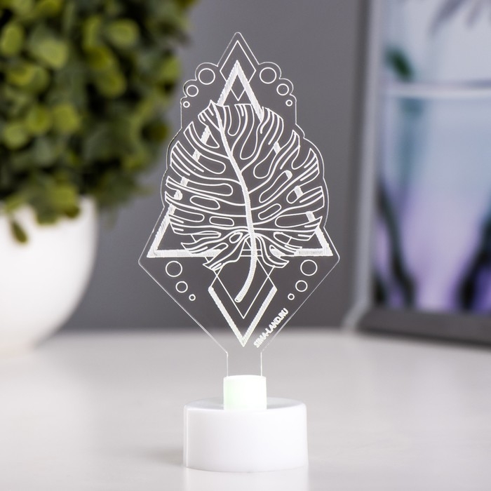 Светильник Светильник "Монстера" LED RGB 6 цветов от батареек 3хLR1130 6х11 см RISALUX