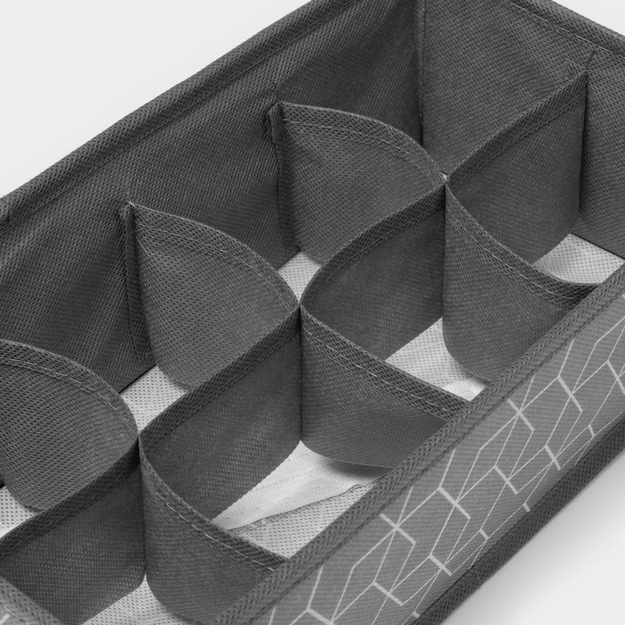 Органайзер для хранения белья Доляна «Фора», 8 ячеек, 28×14×10 см, цвет серый Органайзер для хранения белья Доляна «Фора», 8 ячеек, 28×14×10 см, цвет серый