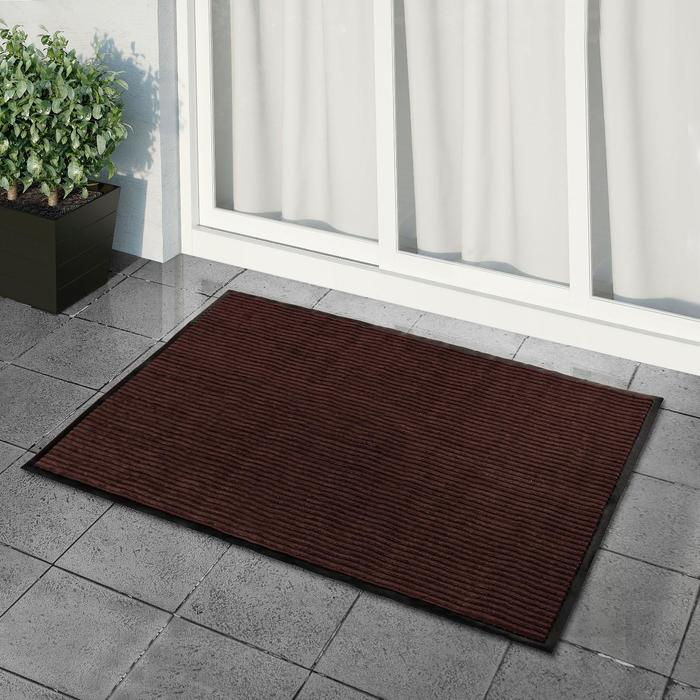 Коврик придверный влаговпитывающий, ребристый, «Стандарт», 120×150 см, цвет коричневый Коврик придверный влаговпитывающий, ребристый, «Стандарт», 120×150 см, цвет коричневый