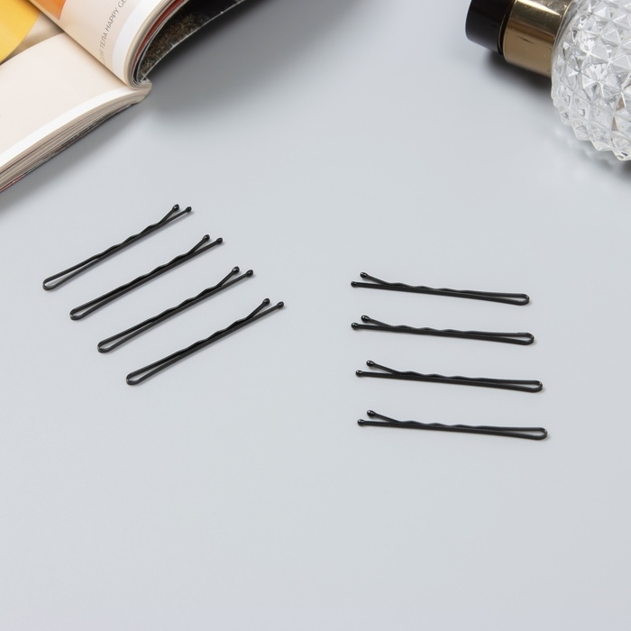 Невидимка для волос  Невидимка для волос "Классика, с зубчиками" (набор 40 шт) 5 см, волна, чёрный