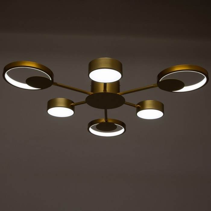 Люстра с ПДУ 2301/6GD LED 120Вт 3000-6000К золото 75х75х8 см BayerLux