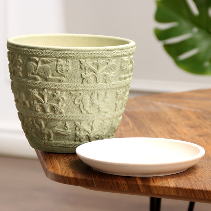 Горшок цветочный Суздаль бежевый бутон, 2,15 л