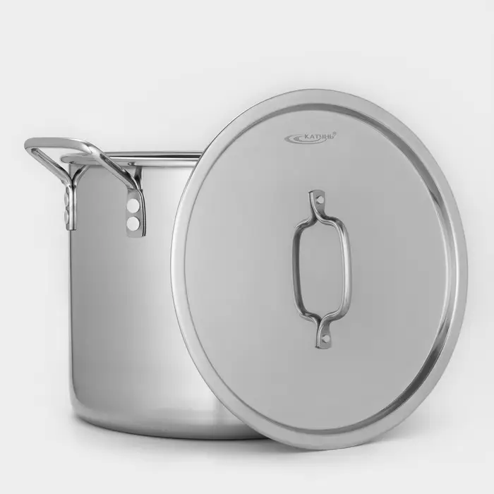 Кастрюля Катунь &laquo;Общепит&raquo;, 15 л, d=30 см, h=23 см, с крышкой, капсульное дно, нержавеющая сталь, хромированная