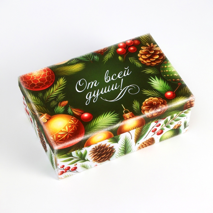 Набор подарочных новогодних коробок 10 в 1 Набор подарочных новогодних коробок 10 в 1 "Ёлочные игрушки", 32,5 х 20 х 12,5 - 12 х 7 х 4 см. Новый год