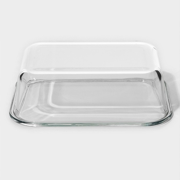 Контейнер для еды из жаропрочного стекла Доляна &laquo;Клик&raquo;, 620 мл, 18&times;14&times;6,5 см, с крышкой