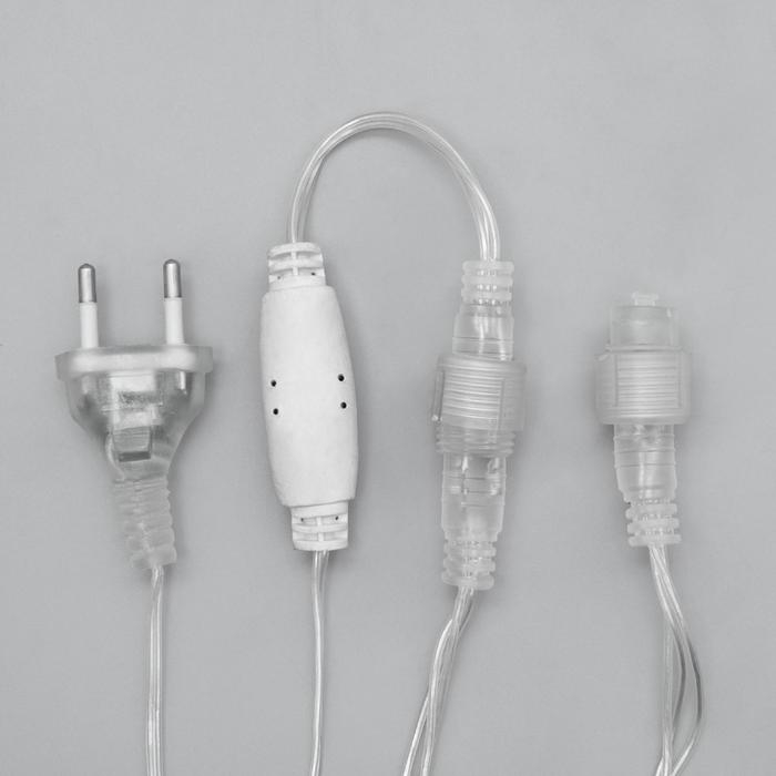 Гирлянда «Сеть» 2 × 1.5 м, IP44, УМС, прозрачная нить, 192 LED, свечение белое, 220 В