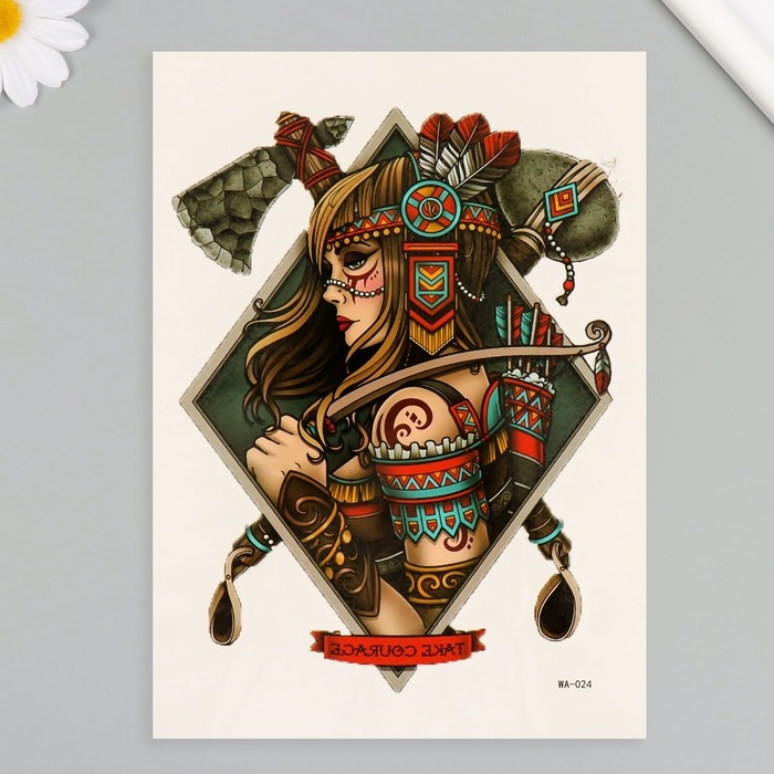 Татуировка на тело цветная Татуировка на тело цветная "Стойкость" 26,1х14,6 см