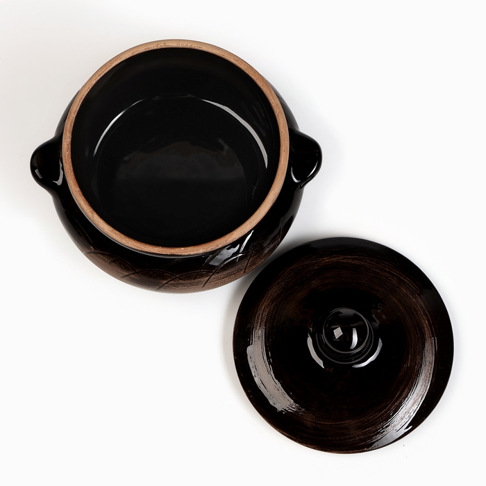 Горшок керамический для запекания  Горшок керамический для запекания "Лакомка" 0,5л / 13х9,5см, старина