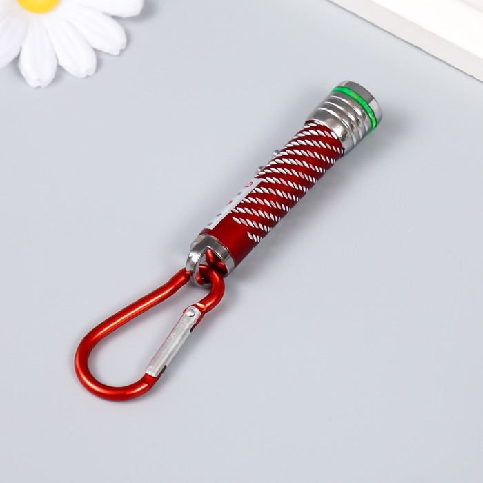 Фонарик+лазер на карабине + 2 режима Фонарик+лазер на карабине + 2 режима "Указка, с рисунком" МИКС 7,5х1,5х1,5 см