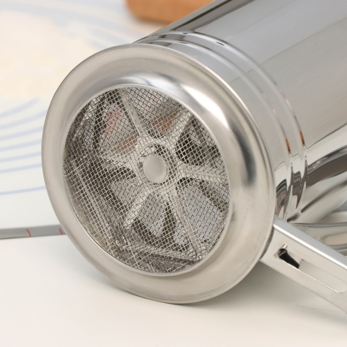 Просеиватель для муки Доляна, 2 уровня, цвет серебристый Просеиватель для муки Доляна, 2 уровня, цвет серебристый