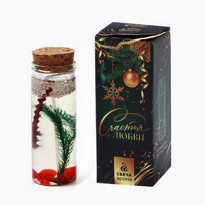 Новогодняя свеча интерьерная в колбе «Новый год: Рябина» 3х3х8см Новогодняя свеча интерьерная в колбе «Новый год: Рябина» 3х3х8см
