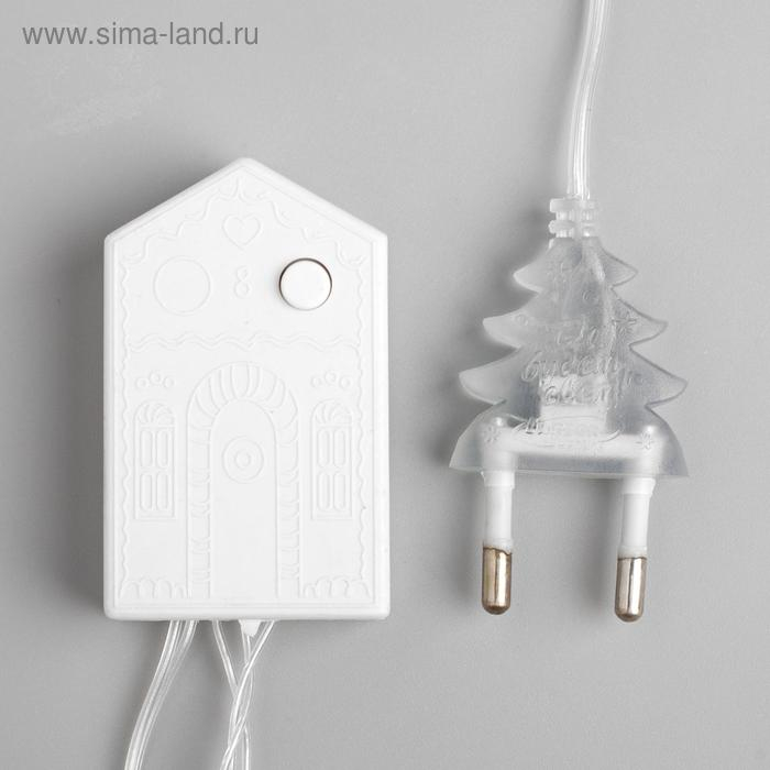 Гирлянда «Нить» 4 м с насадками «Звёздочка», IP20, прозрачная нить, 20 LED, свечение белое, 8 режимов, 220 В