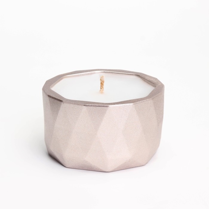 Свеча  Свеча "Мрамор" в подсвечнике из гипса, 8,5х6см, шампань