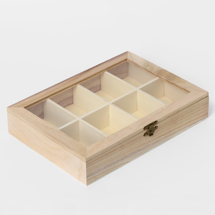 Ящик для хранения чайных пакетиков Доляна «Ахмадабад», 8 ячеек, 24,8×18×4,8 см Ящик для хранения чайных пакетиков Доляна «Ахмадабад», 8 ячеек, 24,8×18×4,8 см