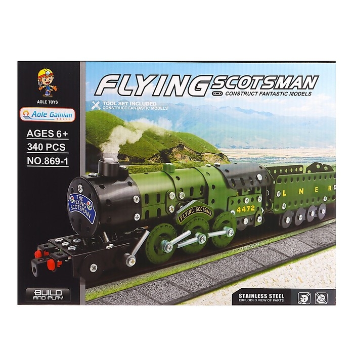 Конструктор металлический «Военный паровоз», 340 детали Конструктор металлический «Военный паровоз», 340 детали