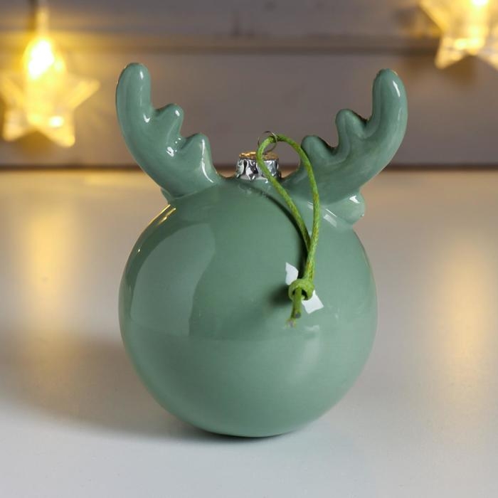 Сувенир керамика шар Сувенир керамика шар "Лосик" зелёный 10х7,5х7,7 см