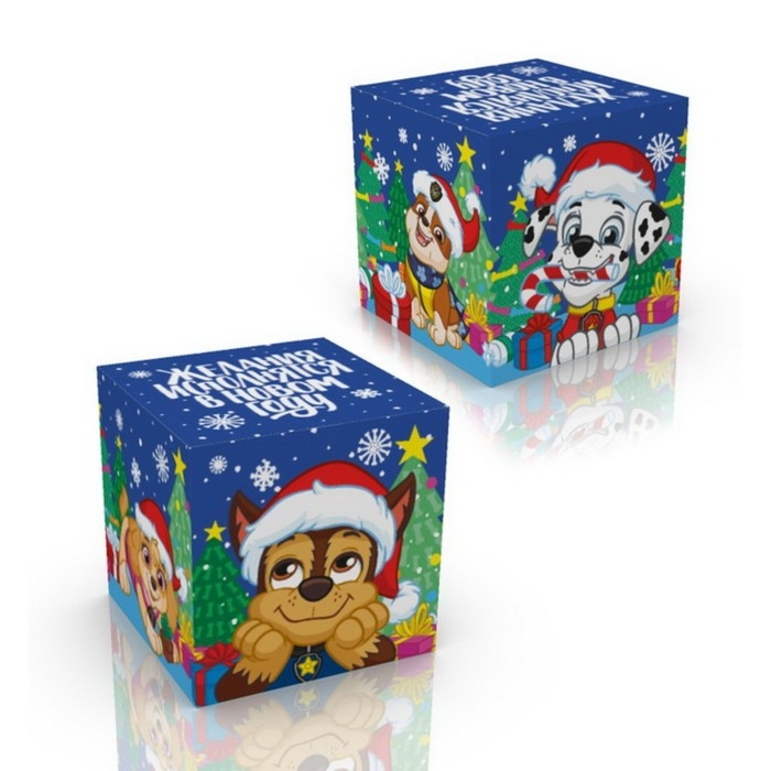 Новый год. Коробка подарочная складная Новый год. Коробка подарочная складная "Желания исполнятся в Новом году!", 20х20х20 см, Щенячий патруль