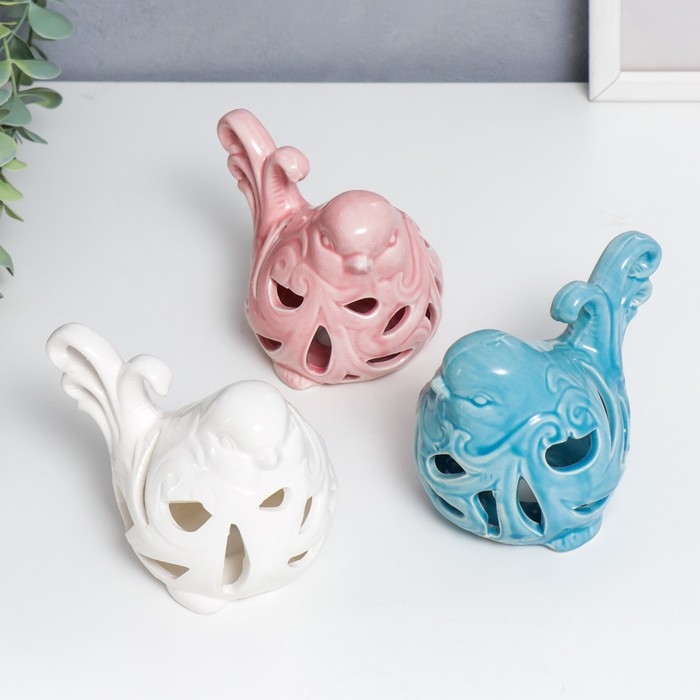 Сувенир керамика Сувенир керамика "Воробушек с узорами на крыльях и хвосте" МИКС 8,2х7,8х12 см