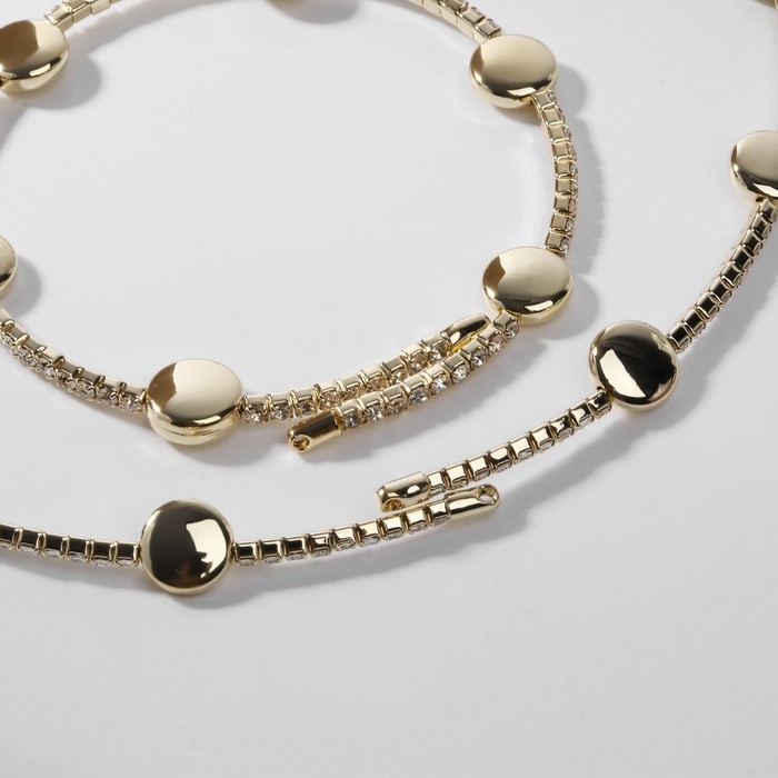 Набор 2 предмета колье, браслет «Ноэль» диски, цвет белый в золоте Набор 2 предмета колье, браслет «Ноэль» диски, цвет белый в золоте