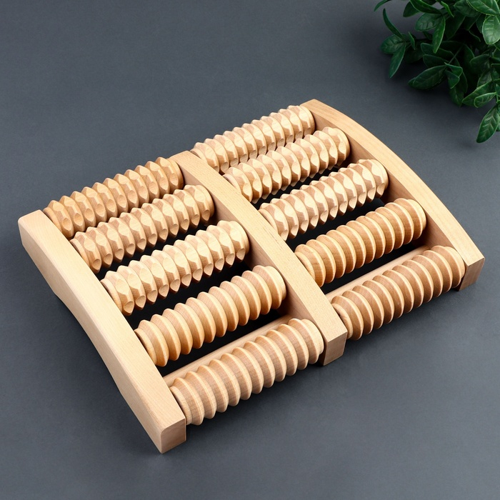 Массажёр «Счёты», 19 × 24,5 × 4 см, 5 комбинированных рядов, цвет «светлое дерево» Массажёр «Счёты», 19 × 24,5 × 4 см, 5 комбинированных рядов, цвет «светлое дерево»