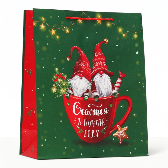 Новый год. Пакет подарочный Новый год. Пакет подарочный "Братья гномы", 26 х 32 х 12 см.