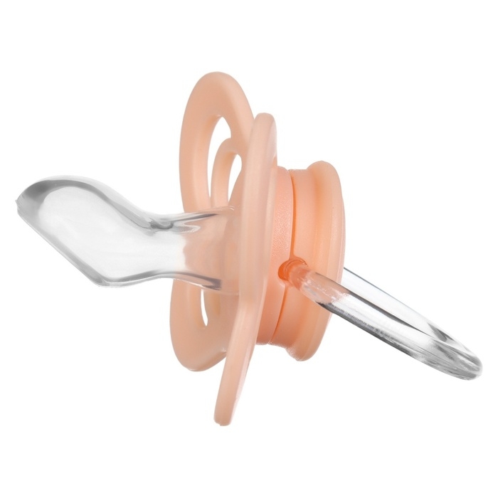 Соска - пустышка ортодонтическая, силикон, +6 мес., с держателем, цвет розовый Соска - пустышка ортодонтическая, силикон, +6 мес., с держателем, цвет розовый