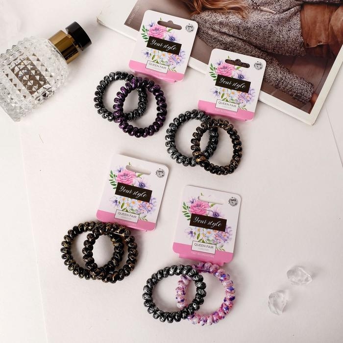 Резинка для волос Резинка для волос "Пружинка" (набор 2 шт) рисунок, микс