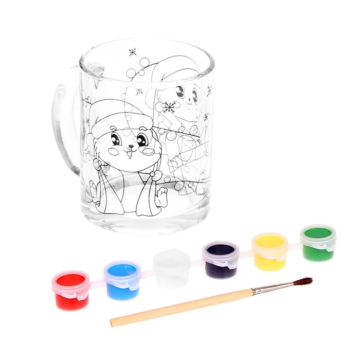 Кружка под раскраску с открытками «Новый год! Кролики-друзья», новогодний набор для творчества Кружка под раскраску с открытками «Новый год! Кролики-друзья», новогодний набор для творчества