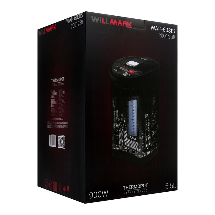 Термопот WILLMARK WAP-603IS, 5.5 л, 900 Вт, чёрный Термопот WILLMARK WAP-603IS, 5.5 л, 900 Вт, чёрный