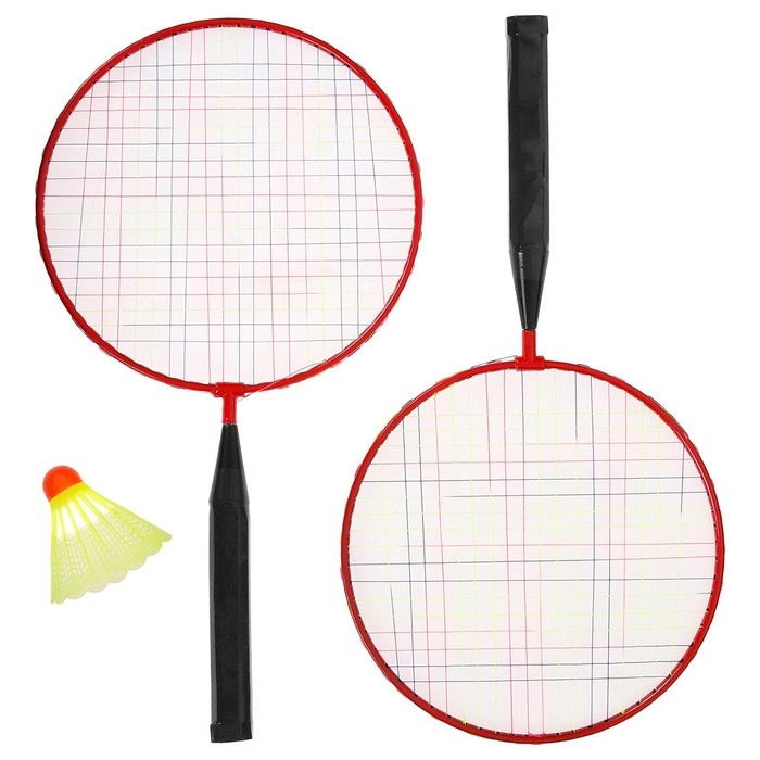 Набор для игры в бадминтон ONLYTOP: 2 ракетки, волан, цвета МИКС Набор для игры в бадминтон ONLYTOP: 2 ракетки, волан, цвета МИКС