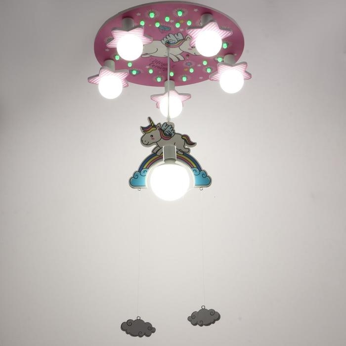 Люстра 86207/6 E27 40Вт розовый-белый 50х50х24 см BayerLux