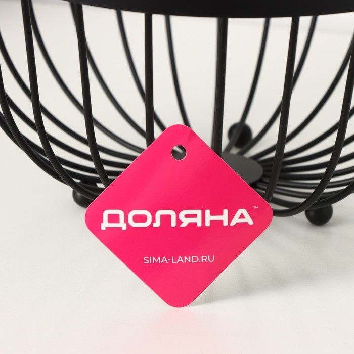 Фруктовница Доляна, 25×25×13,5 см, цвет чёрный Фруктовница Доляна, 25×25×13,5 см, цвет чёрный