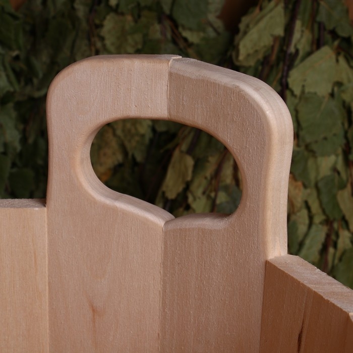 Шайка-таз из липы, 30 л, овальная, нержавеющий обруч, Шайка-таз из липы, 30 л, овальная, нержавеющий обруч, "Добропаровъ"