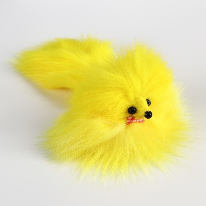 Мышь из натурального меха, до 11 см с хвостом, жёлтая Мышь из натурального меха, до 11 см с хвостом, жёлтая