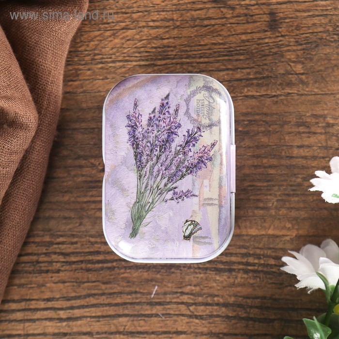 Шкатулка металл  Шкатулка металл "Лаванда" МИКС 2,5х5,5х4 см