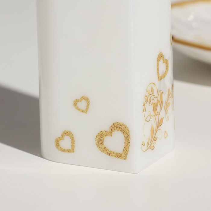 Свеча свадебная  Свеча свадебная "Сердце", 6,8х15 см, белая, домашний очаг