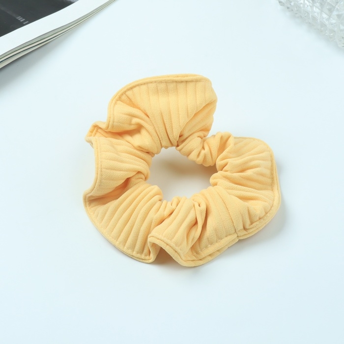 Резинка для волос "Орбита" текстура полоска, 10 см, жёлтый