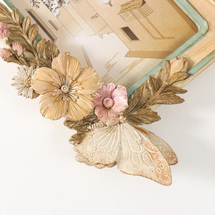 Фоторамка полистоун 10х15 см Фоторамка полистоун 10х15 см "Бабочка на букете" оттенки осени 15,5х3,2х23,3 см