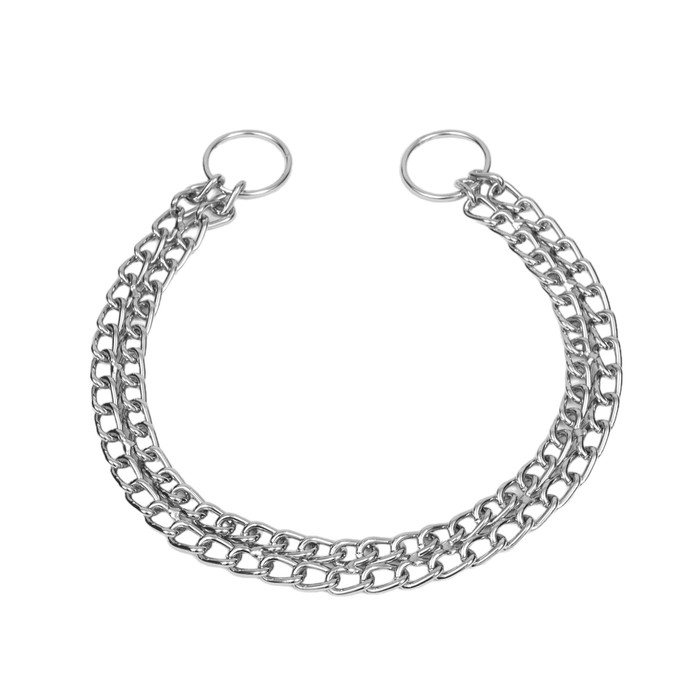 Ошейник - удавка металлический двухрядный, 65 см, толщина проволоки 3 мм Ошейник - удавка металлический двухрядный, 65 см, толщина проволоки 3 мм