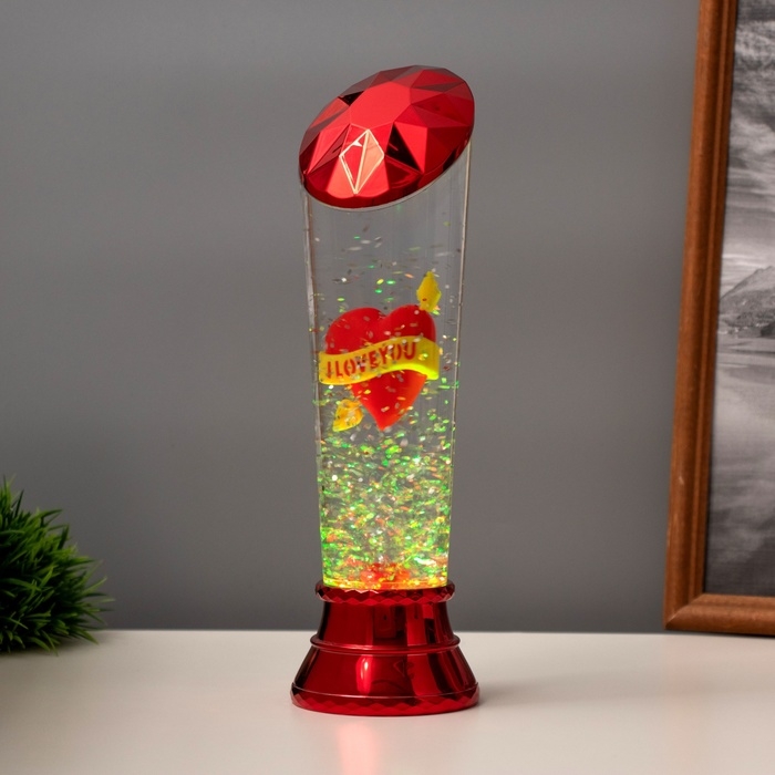Лава лампа «Сердце» LED 3хААА, USB красный 6,5х6,5х23,7см Лава лампа «Сердце» LED 3хААА, USB красный 6,5х6,5х23,7см