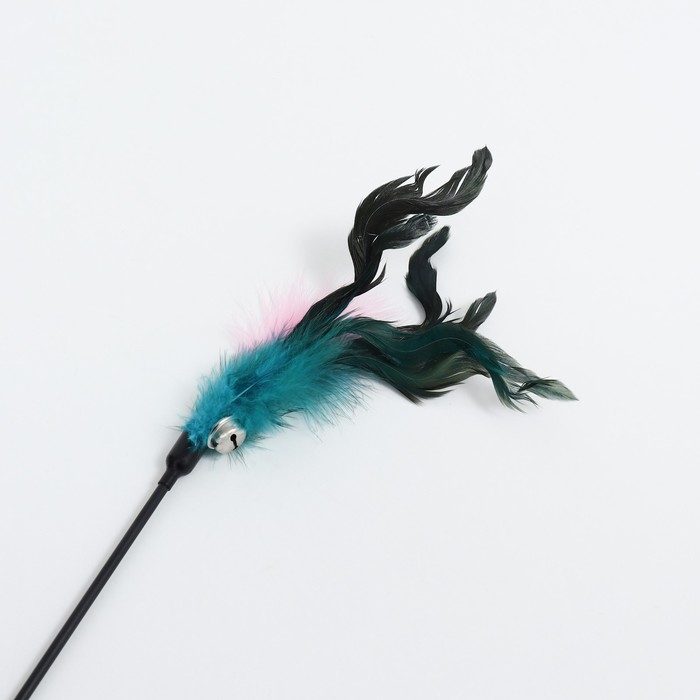 Дразнилка  Дразнилка "Перышко" с бубенчиком, 65 см, микс цветов