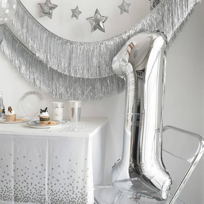 Шар фольгированный 40 Шар фольгированный 40" Цифра 1, цвет серебряный